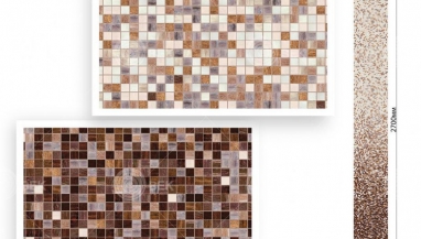 Стеновая панель ПВХ Век с фотопечатью Мозайка коричневая