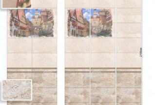 Стеновая панель ПВХ Век с фотопечатью Старый город Прага, панно комплект 2 шт